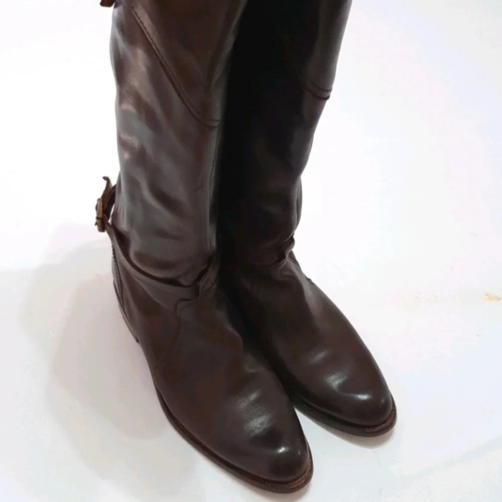 FRYE Melissa Harness Tall Umber Boots